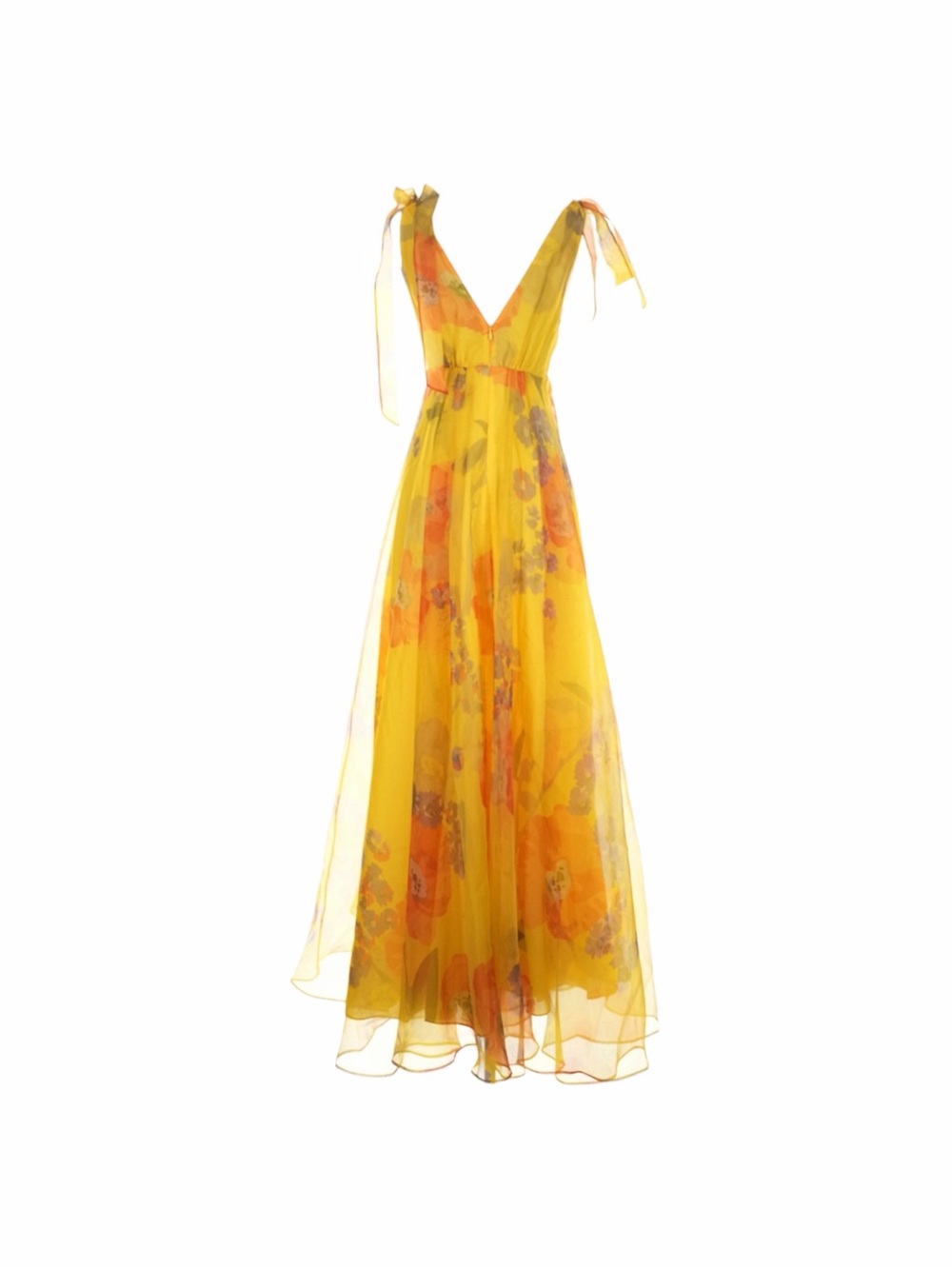 STAUD Dandelion Dress in California Poppy Goldie Yellow Orange Organza - Picture 6 of 7